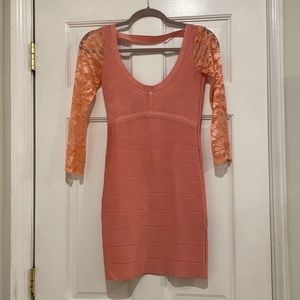 Peach pink Bebe dress